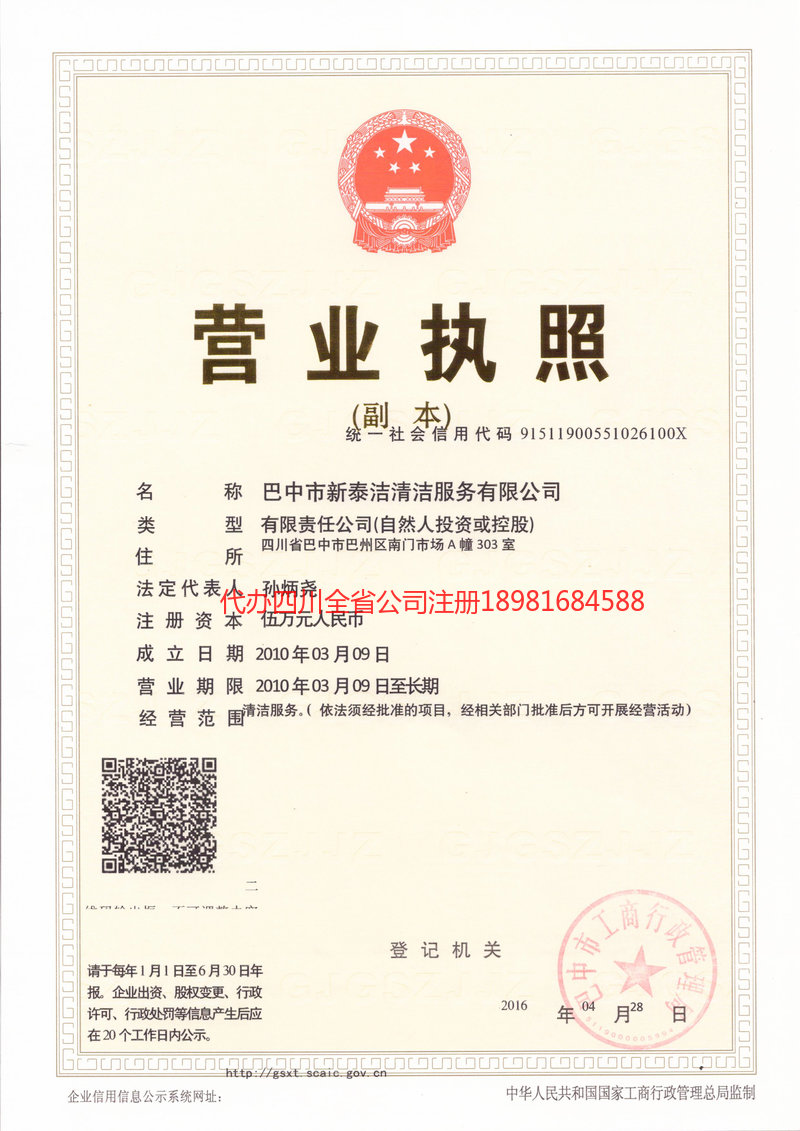 河池河池新泰洁清洁服务有限公司